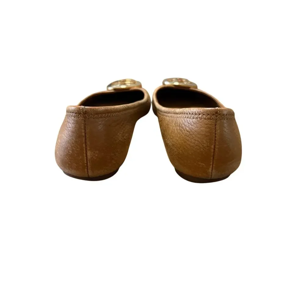 Tory Burch Camel Brown Leather Flats Size 6.5